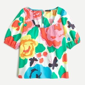 J. Crew Scoopneck Cotton Poplin Top in Ratti® jardin floral